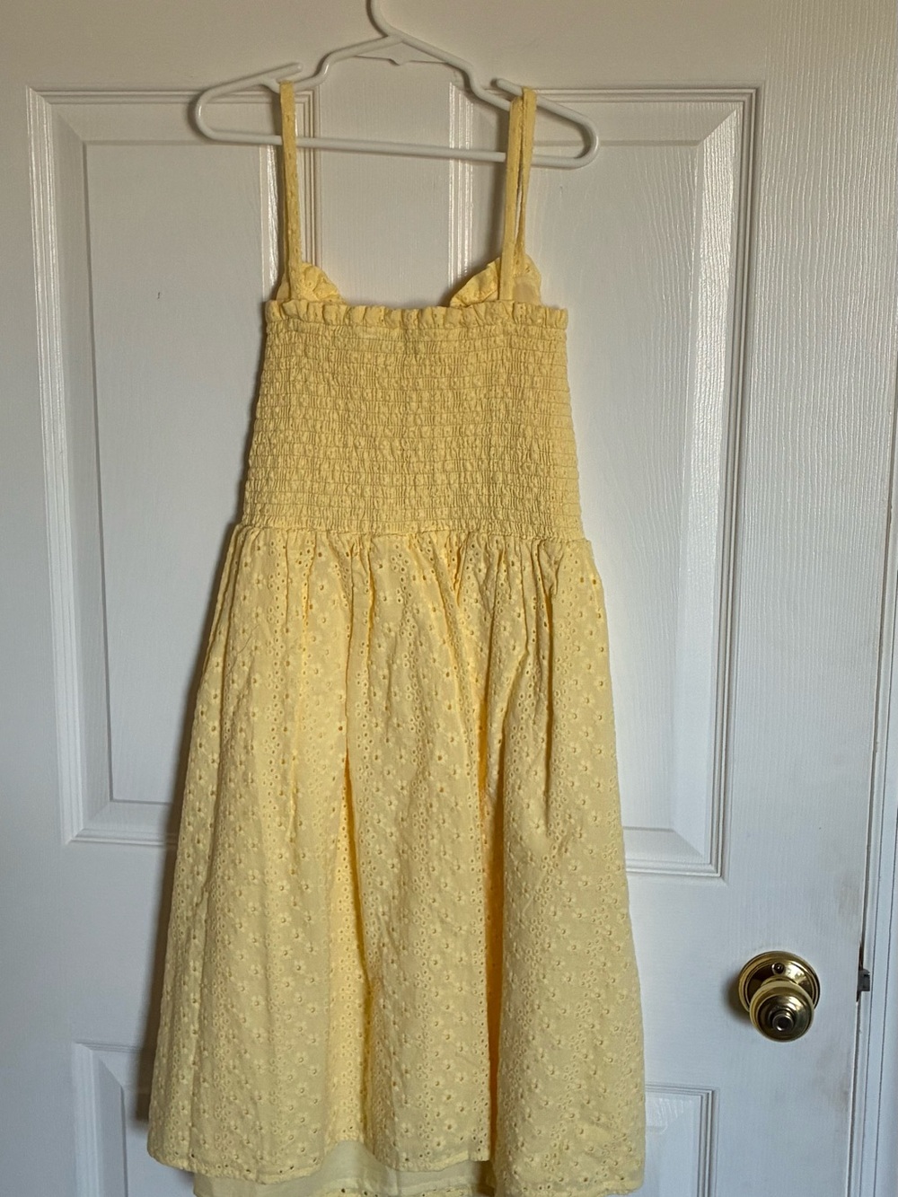 Janie and Jack Yellow Eyelet Smocked Sundress